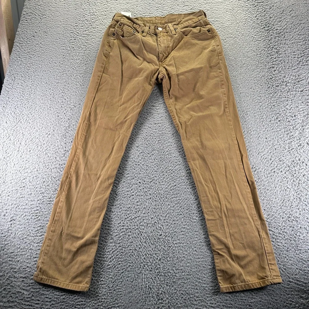 Levi's 514 Pant Men 30x32 Brown Cotton Chino Straight Leg Preppy Business Office